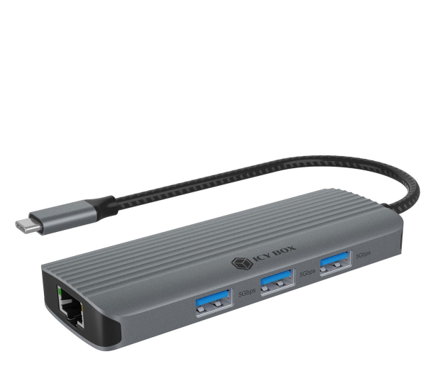 ICY BOX USB-C 6w1 - 1 monitor, PD 100, LAN IB-DK4034a-CPD - 1316429 - zdjęcie